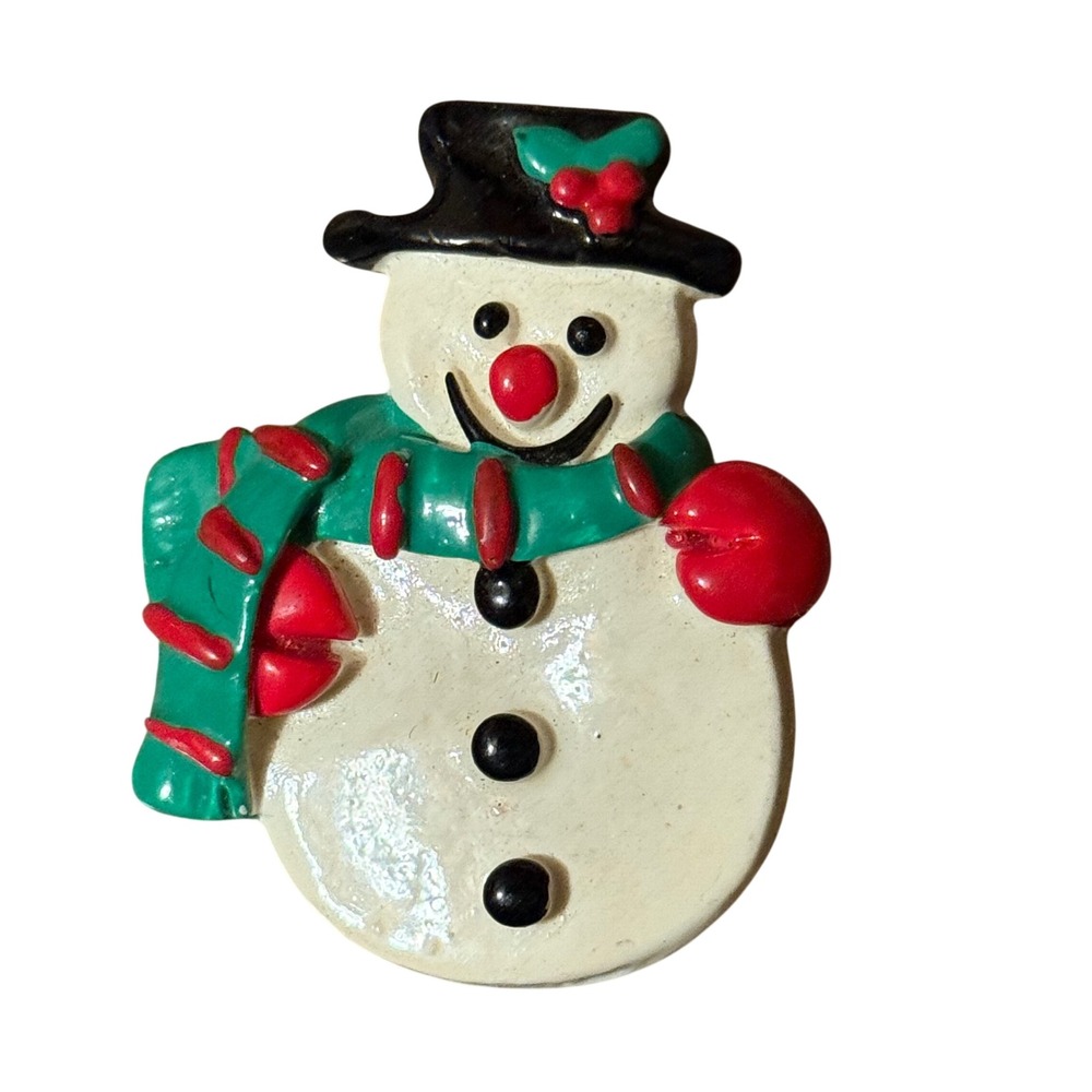 Cute Snowman Pin Brooch Winter Holiday Christmas Festive Accent Accessory
